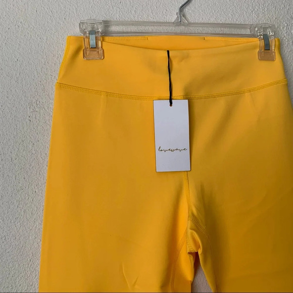 Revolve lovewave leggings size medium yellow high rise crop leggings - Picture 2 of 4